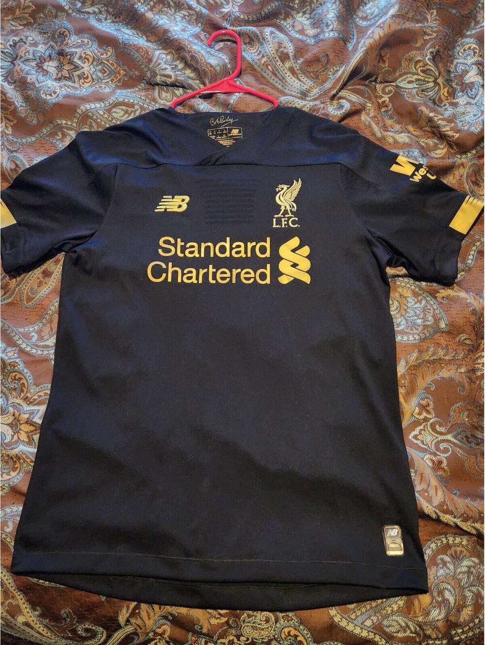 Liverpool FC 2019/2020 Home GK Black/Gold Soccer Jersey Size M